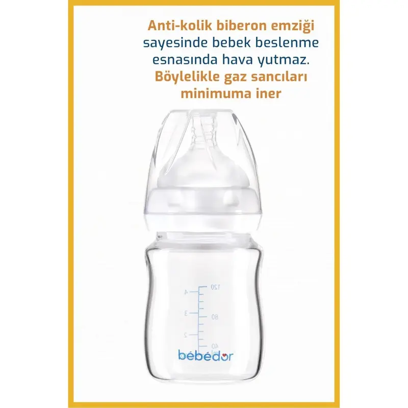 Bebedor Isıya Dirençli Cam Biberon 120 ml