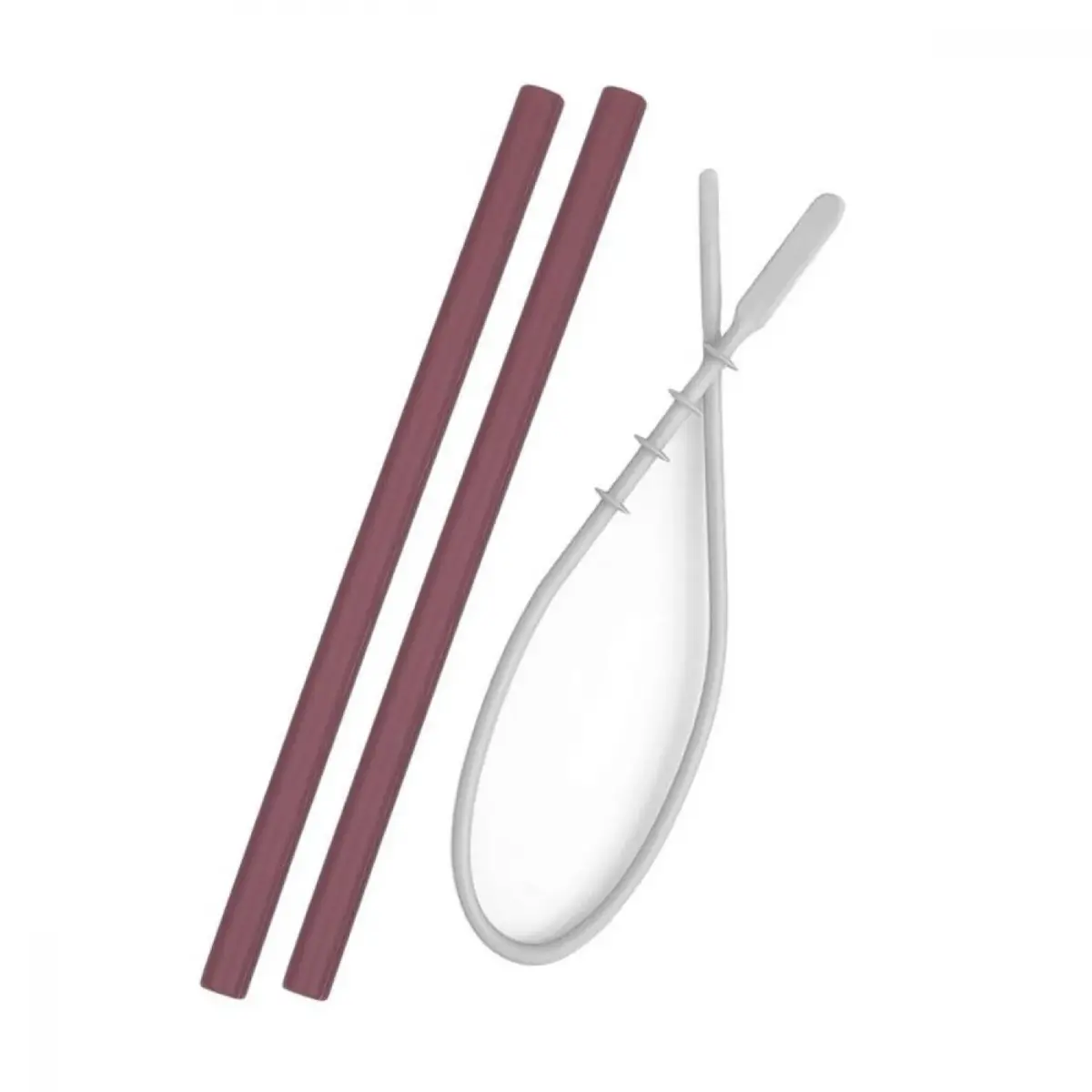 OiOi Temizleme Fırçalı Silikon Pipet 2li 6+ Ay Velvet Rose