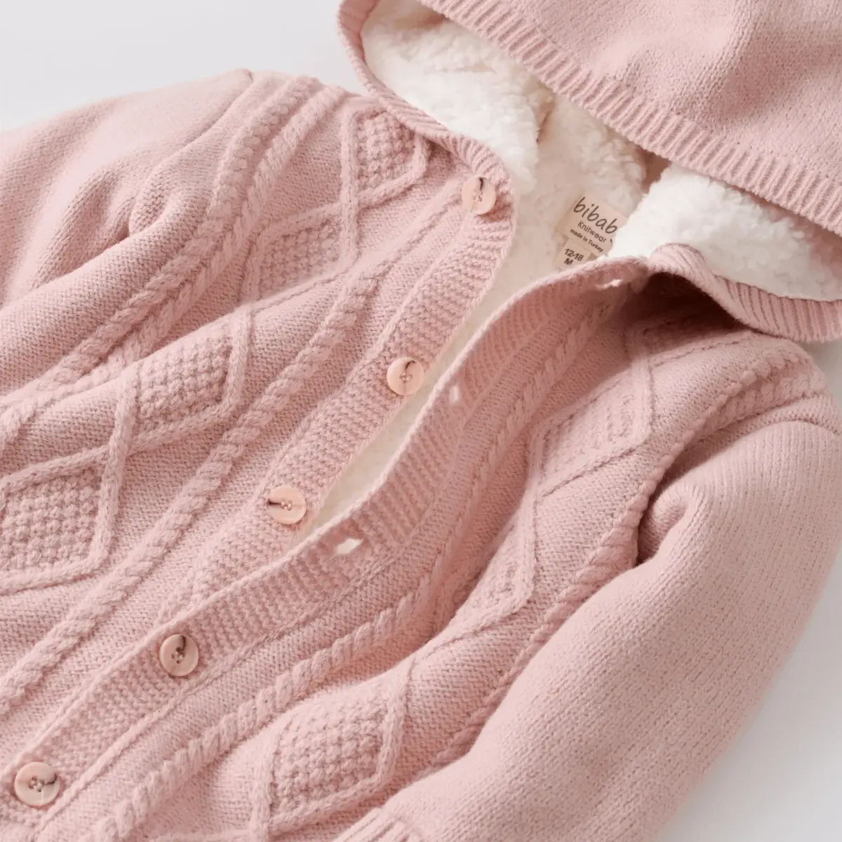 Bibaby Tulum Triko Welsoft Desenli Pembe