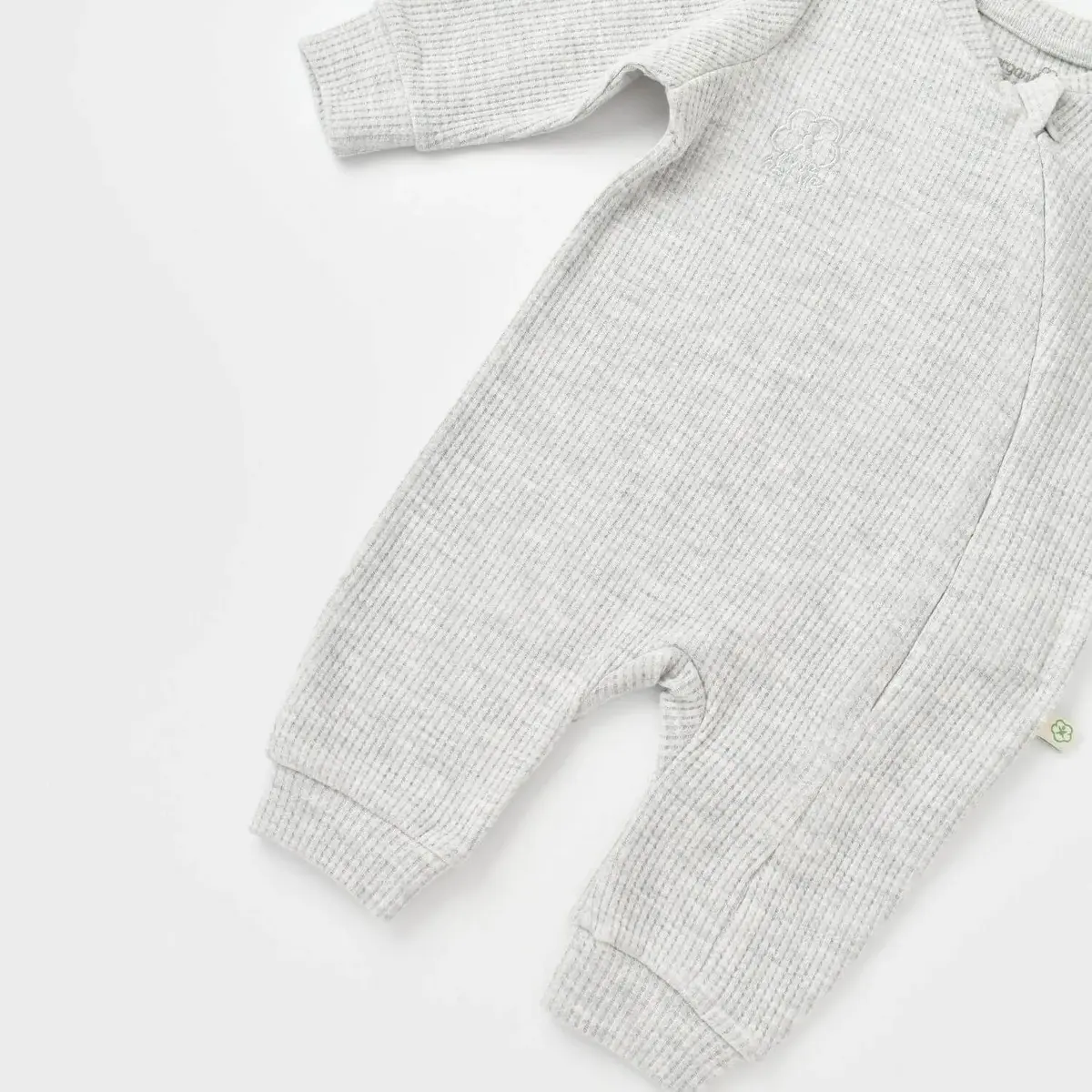 Bibaby Organik Tulum Fermuarlı Nature In Waffle Gri Melanj