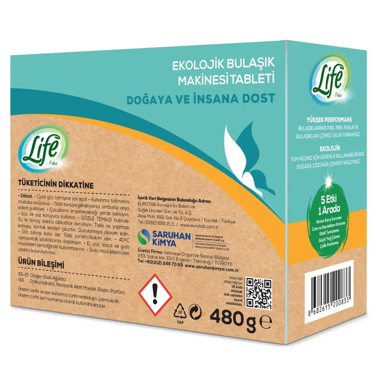 Life by Fakir Ekolojik Vegan Bulaşık Makinesi Tableti 30lu