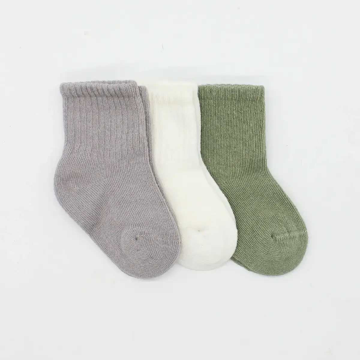 Bistyle Çorap Soket 3lü Penye Koala Boy Gri - Ekru - Nil
