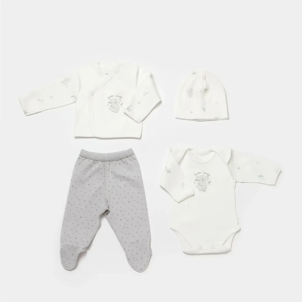 Bibaby Organik Hastane Çıkışı 4lü  Koala Jungle Prematüre Gri