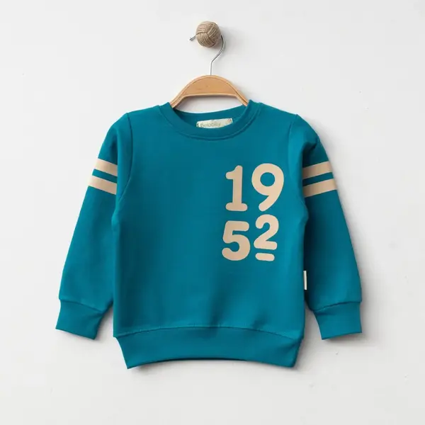 Bebolly Sweatshirt 1952 Baskılı Turkuaz
