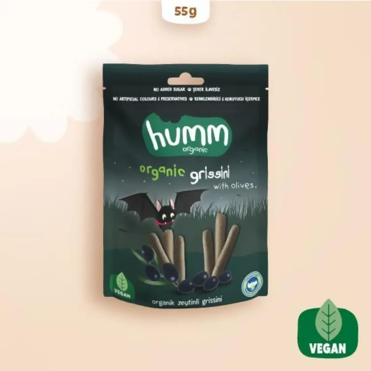 Humm Organik Vegan Zeytinli Grissini 55 gr