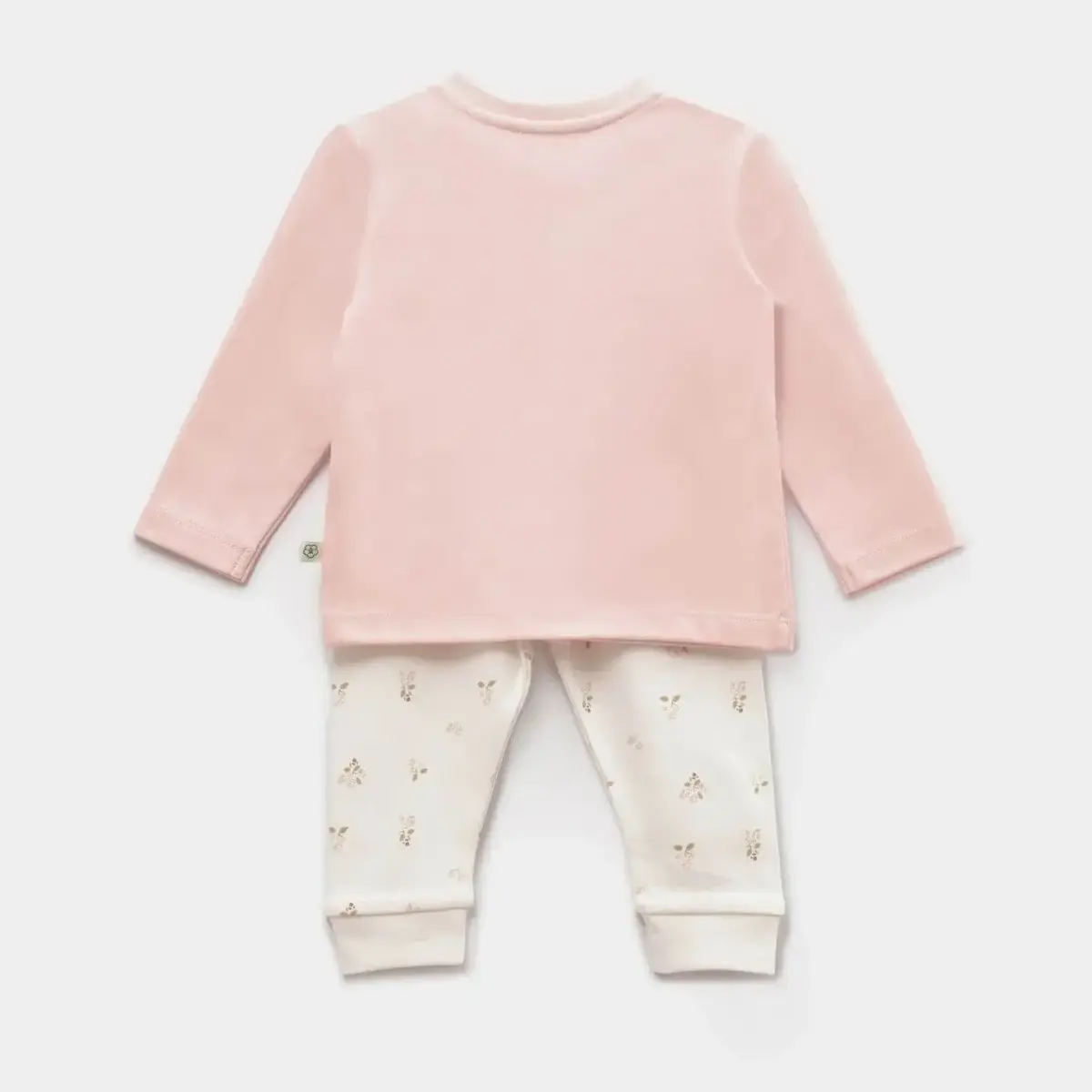 Bibaby Organik Pijama Takımı The Flowers Ekru - Pembe