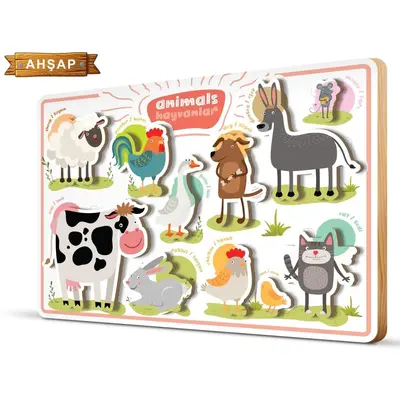 Art Puzzle Hayvanlar Ahşap Frame Puzzle