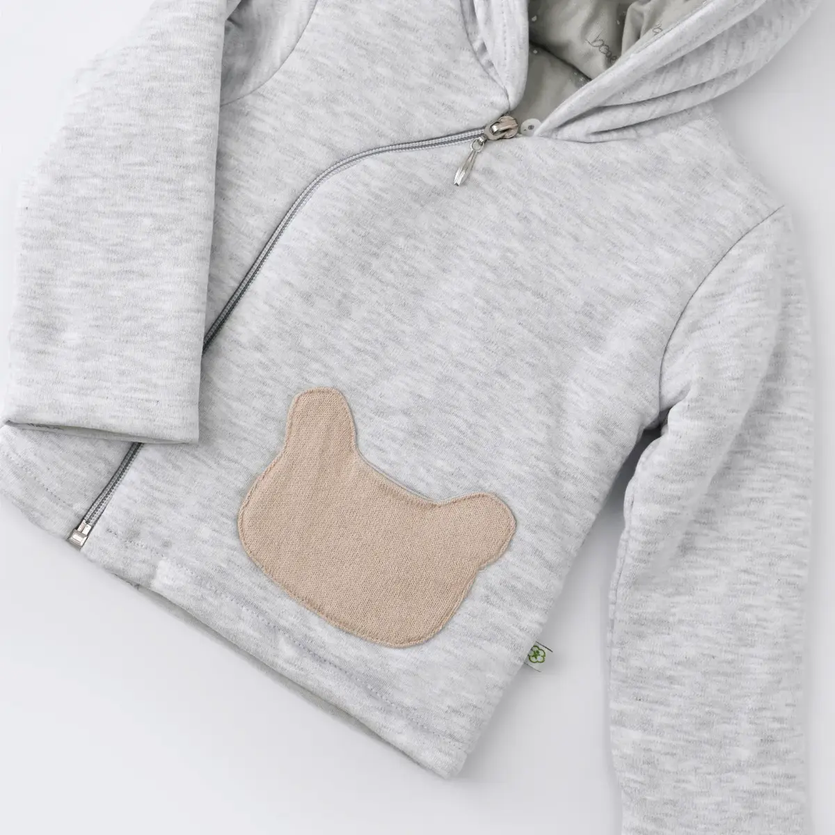 Bibaby Organik Hırka Hug Me Bear Kar Melanj