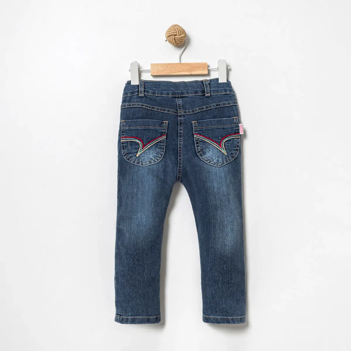 Overdo Pantolon Kedi Nakışlı Kot