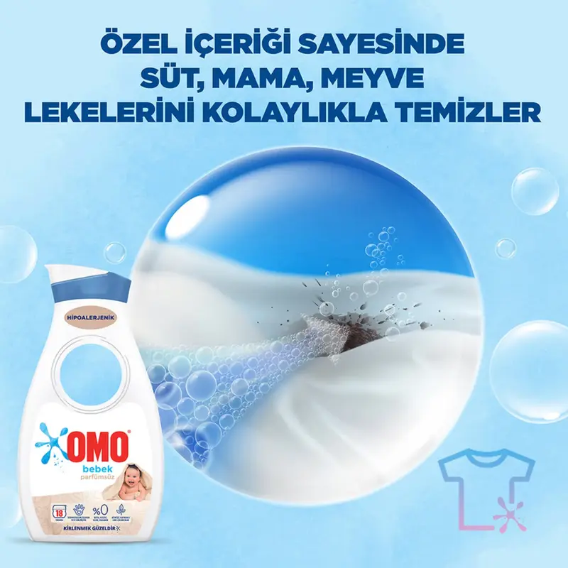 Omo Baby Sıvı Çamaşır Deterjanı Parfümsüz 900 ml