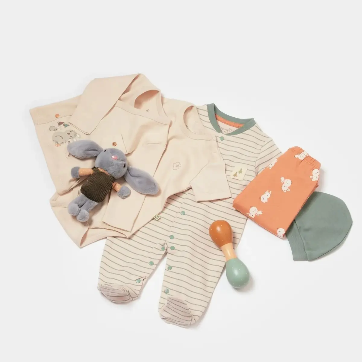 Bibaby Organik Hastane Çıkışı 10lu Cool Lines Bej - Hardal