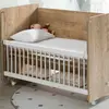Pratik Sallanır Tekerlekli Anne Yanı Beşik 60X120 Ahşap