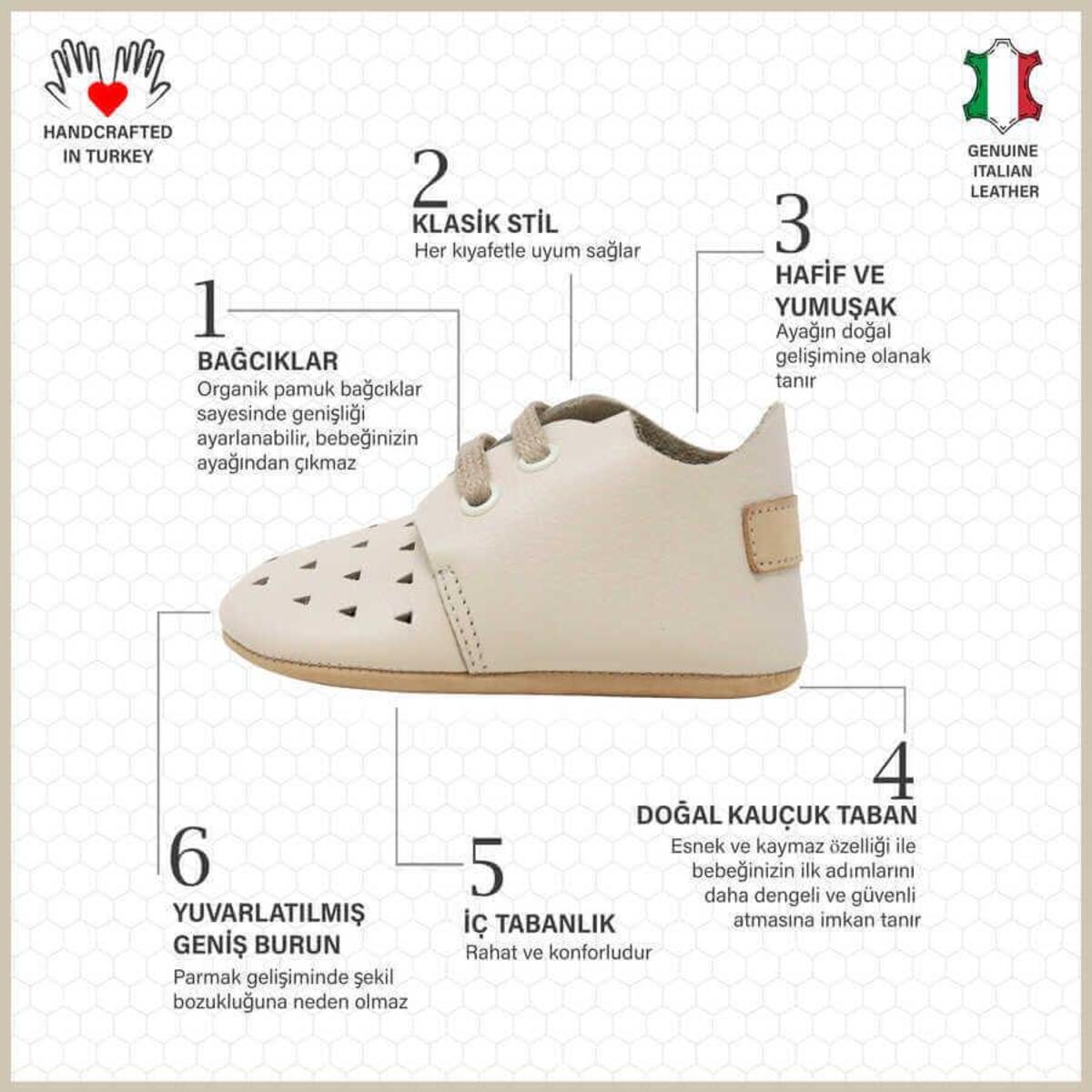 Ella Bonna Bebek Ayakkabısı Hakiki Deri Kum Beji