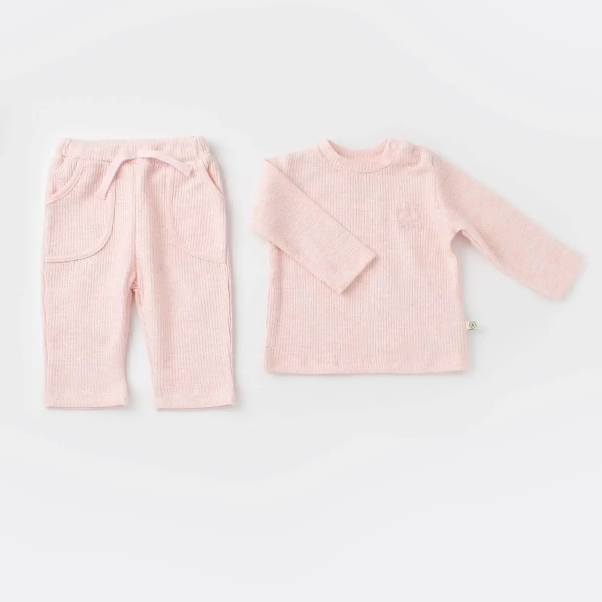 Bibaby Organik 2li Takım Nature In Waffle Pembe Melanj Bibaby Organik 2li Takım Nature In Waffle Pembe Melanj