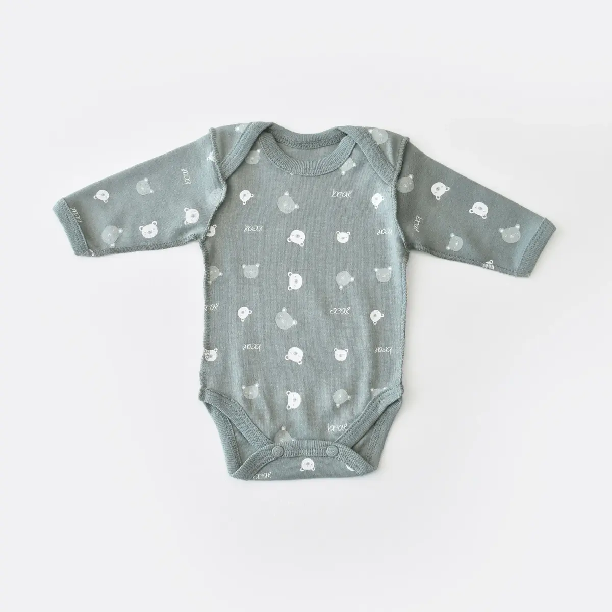 Bibaby Organik Zıbın Takımı Hug Me Bear Prematüre Kar Melanj