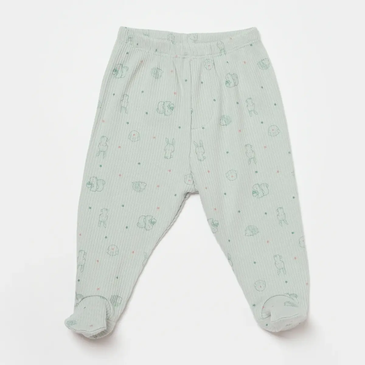Bibaby Organik Pantolon Patikli Mosal Play With Me Mint - Gül
