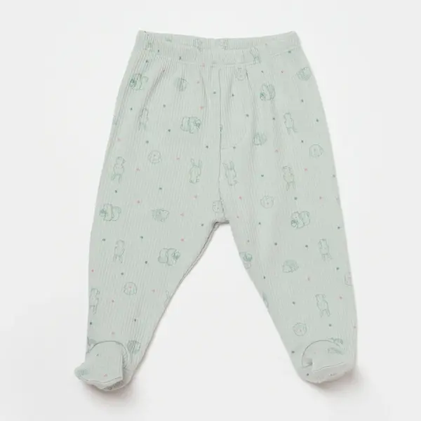 Bibaby Organik Pantolon Patikli Mosal Play With Me Mint - Gül