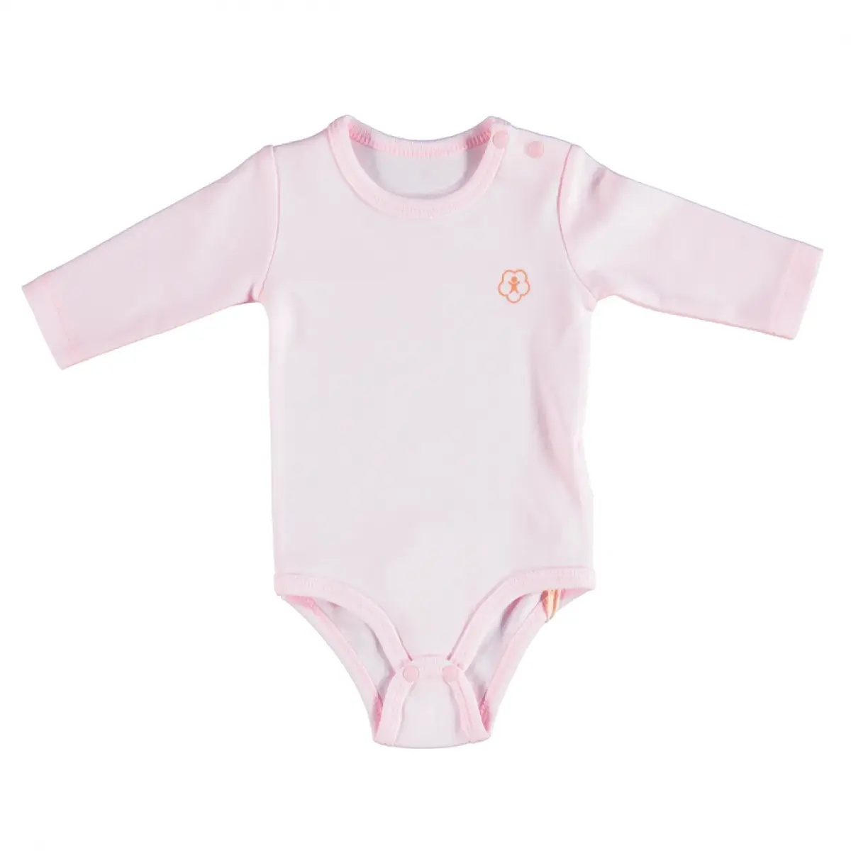 Bibaby Organik Body Uzun Kol Basic Pembe