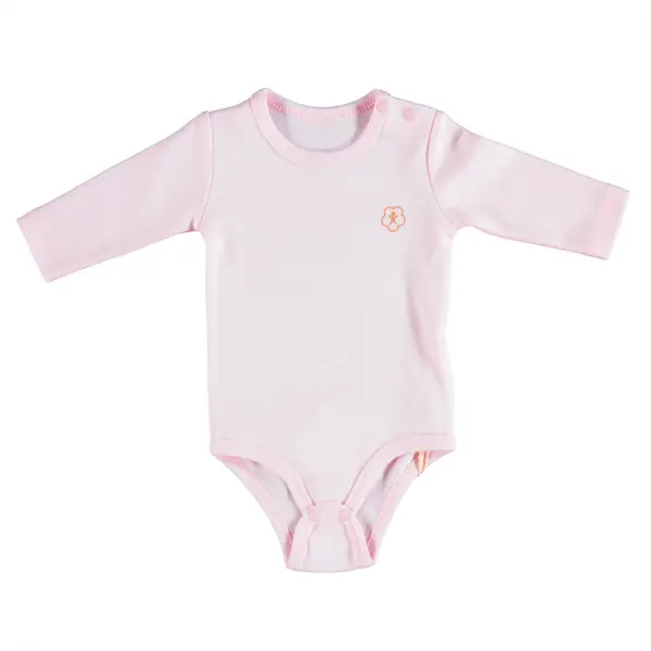 Bibaby Organik Body Uzun Kol Basic Pembe