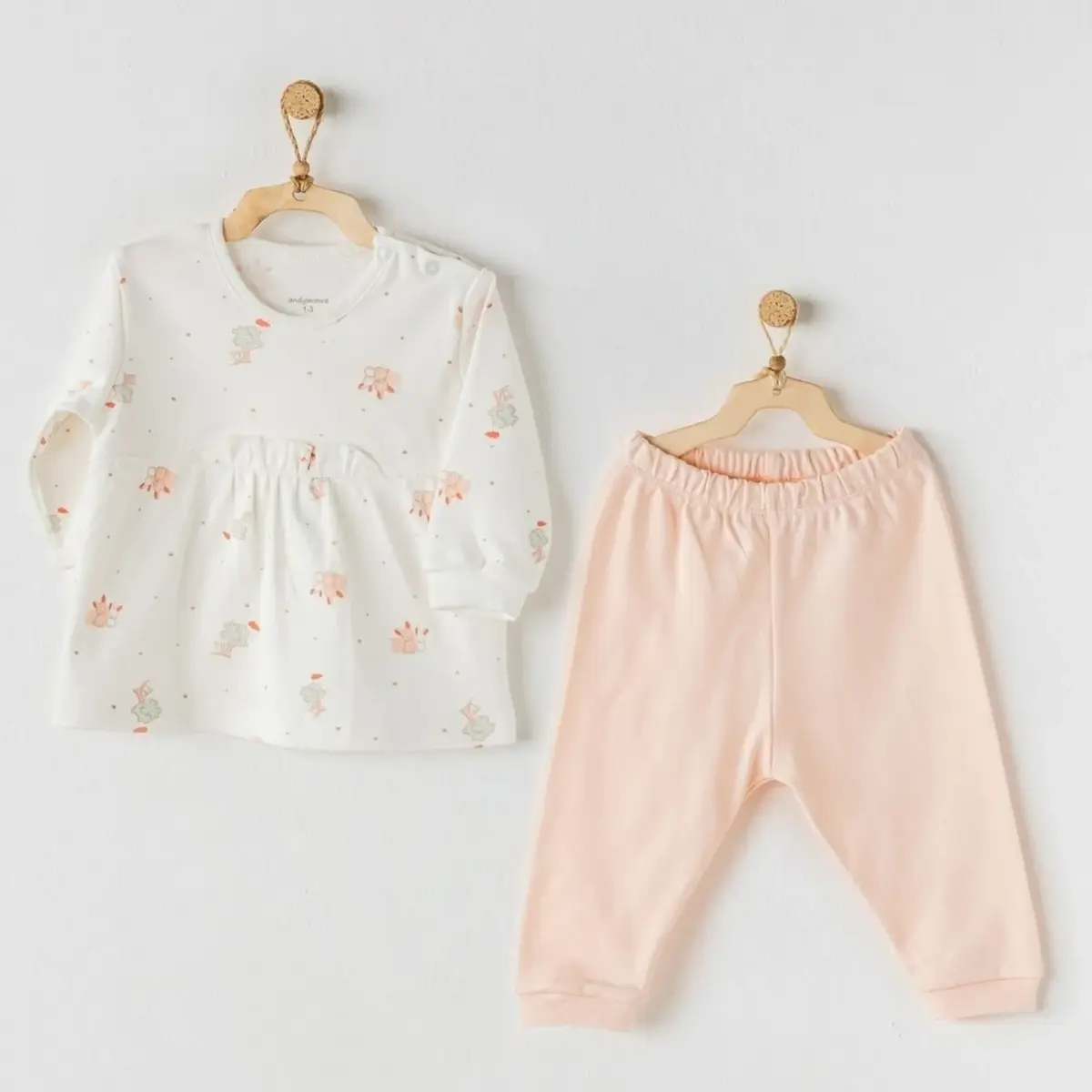 Andy Wawa 2li Takım Hiding Rabbits Ekru - Somon