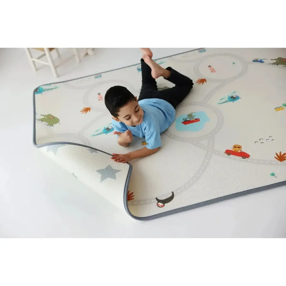 Coolmats Eğlenceli Gezi -Yıldızlar Oyun Halısı 140x100x1