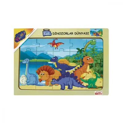 Playwood Ahşap Eğitici Puzzle Dinozorlar Dünyası