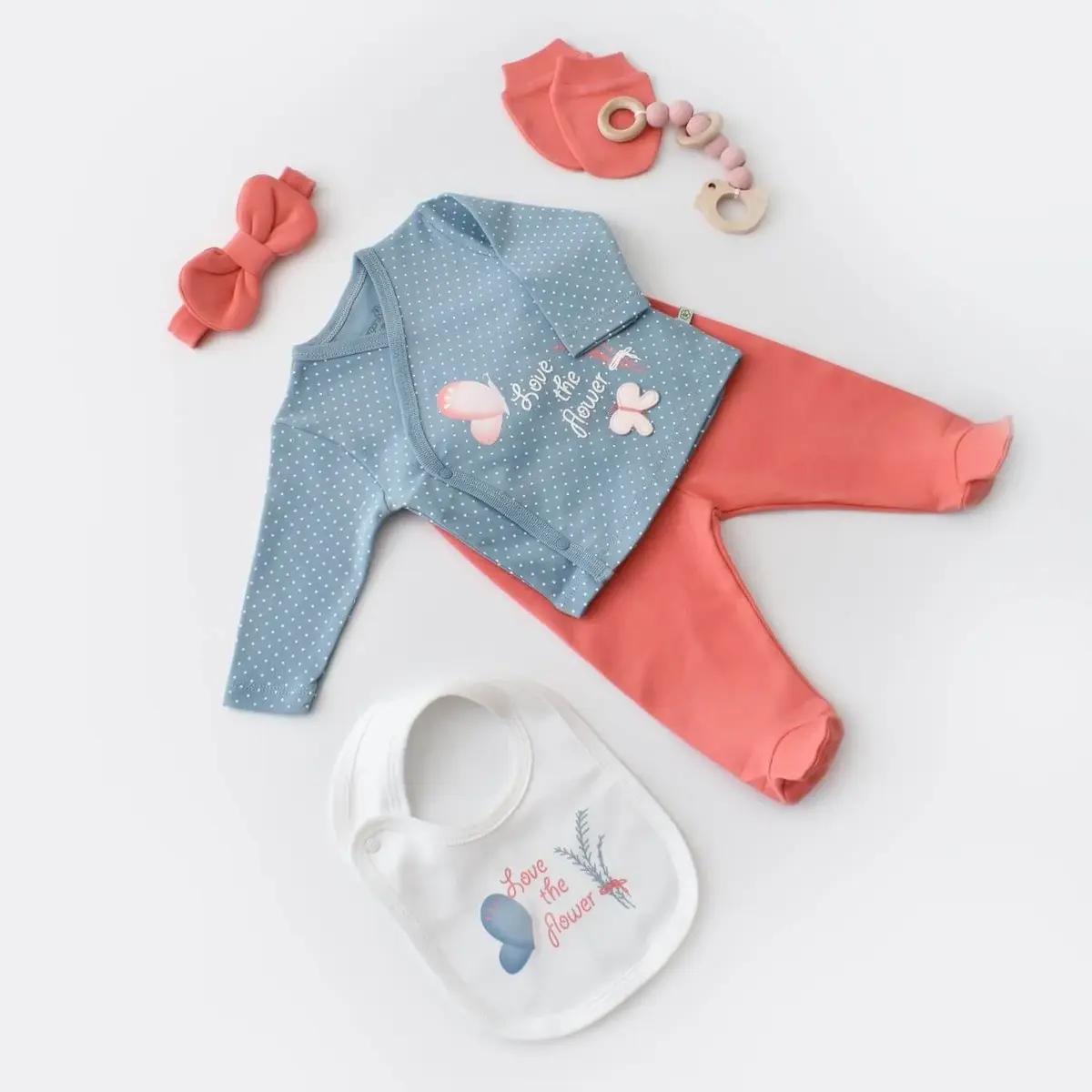Bibaby Organik Hastane Çıkışı 5li Wild Flowers Spring Blue Bibaby Organik Hastane Çıkışı 5li Wild Flowers Spring Blue