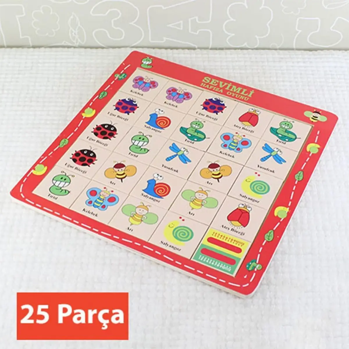 Bu-Bu Ahşap Puzzle Hayvanlar Hafıza Oyunları 30x30 cm