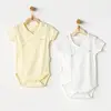Andy Wawa Body Kısa Kol 2li Jakarlı Basic Sarı - Beyaz