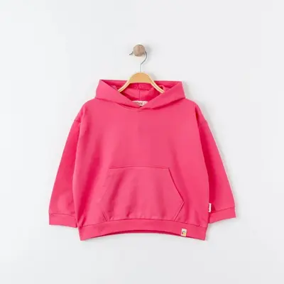 Tiffany Sweatshirt Kapüşonlu Oversize Theme Fuşya