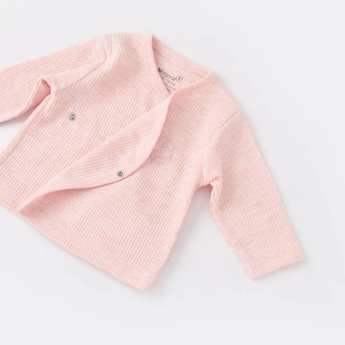 Bibaby Organik Zıbın Takımı 3lü Nature In Waffle Pembe Melanj