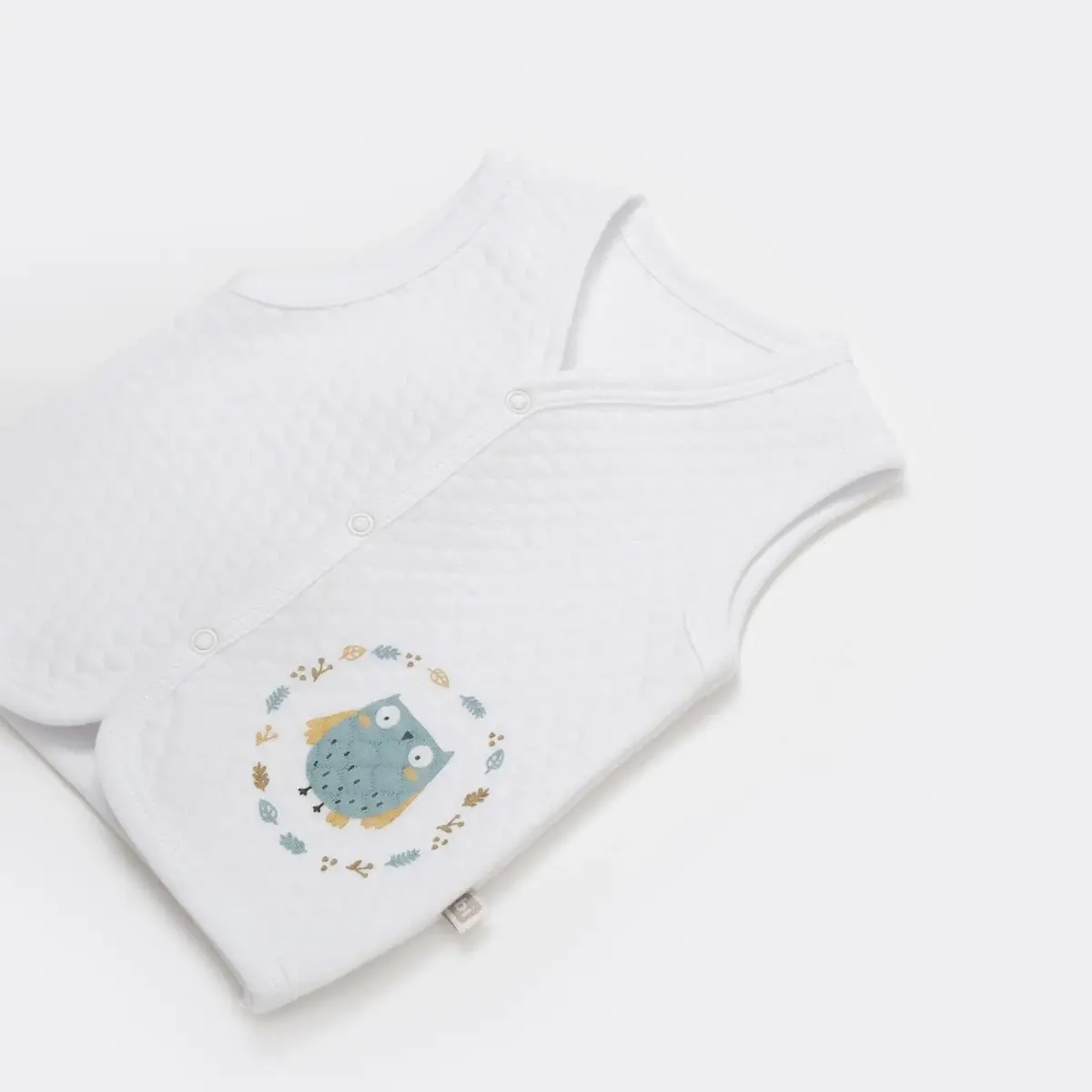 Bibaby Yelek Kapitone Framed Owl Beyaz