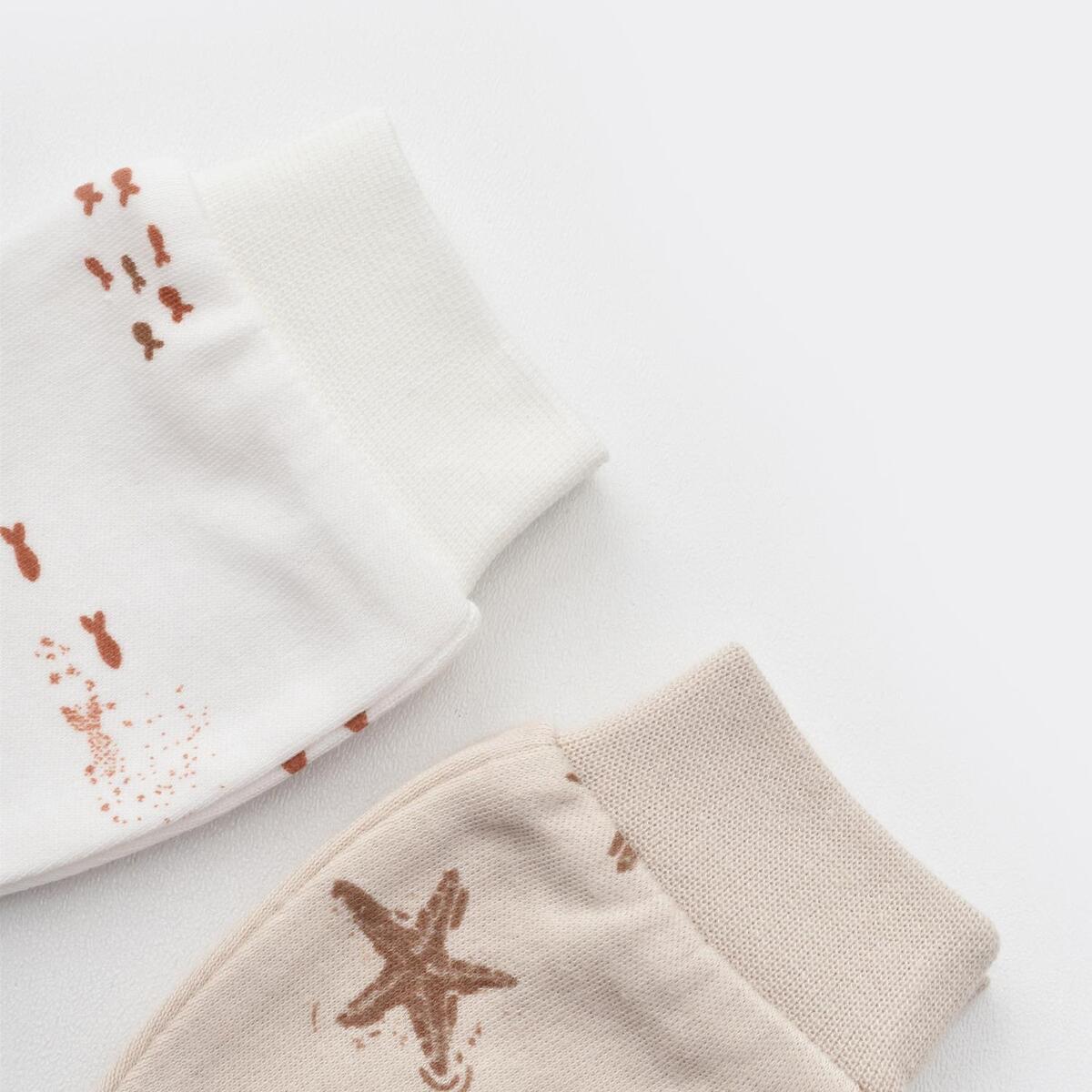 Bibaby Organik Eldiven 2li Magic Starfish Latte