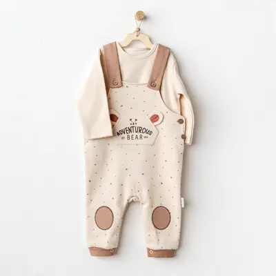 Andy Wawa Salopet Takım Jumpsuit Adventurous Bear Bej