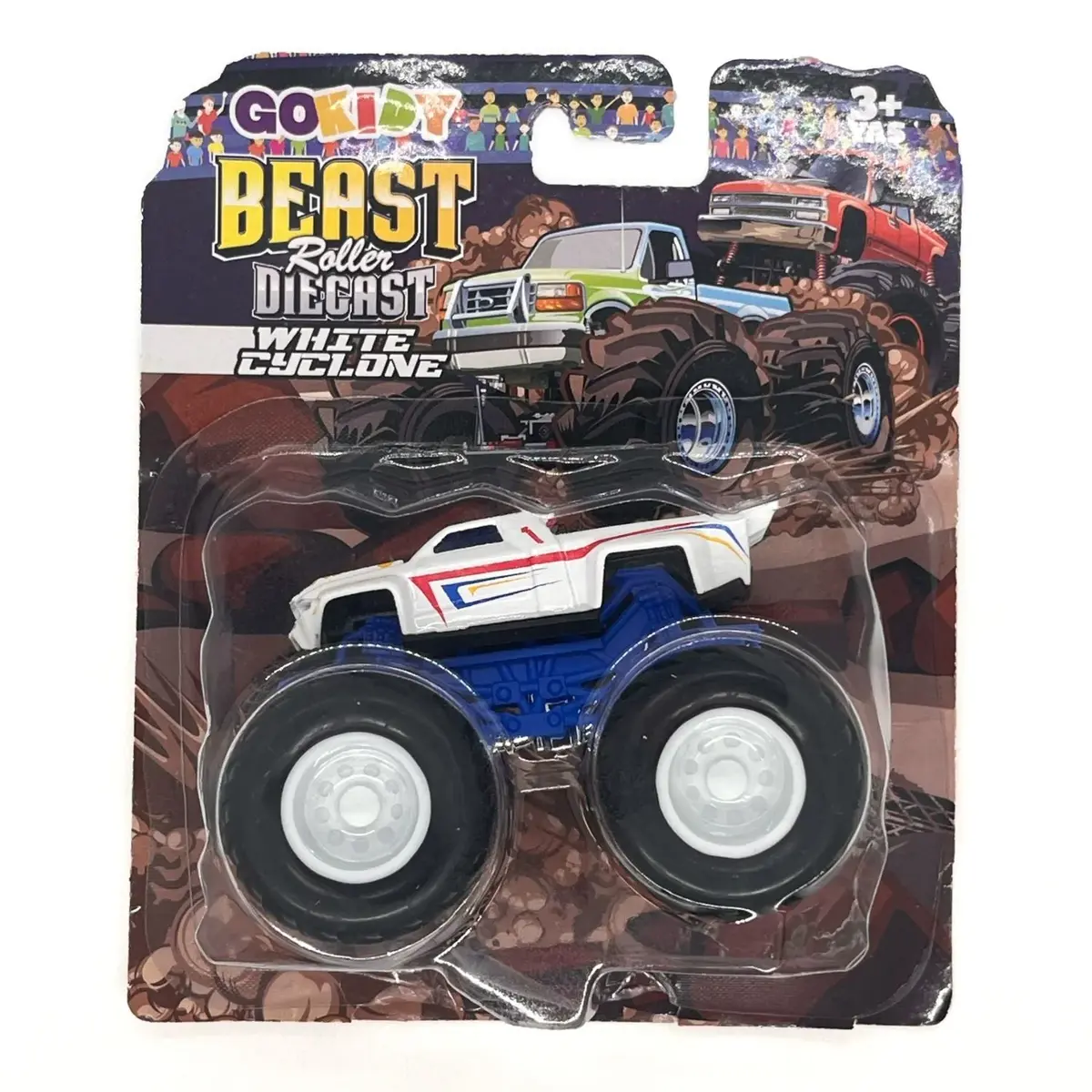 Gokidy Beast Roller Diecast-White Cyclone