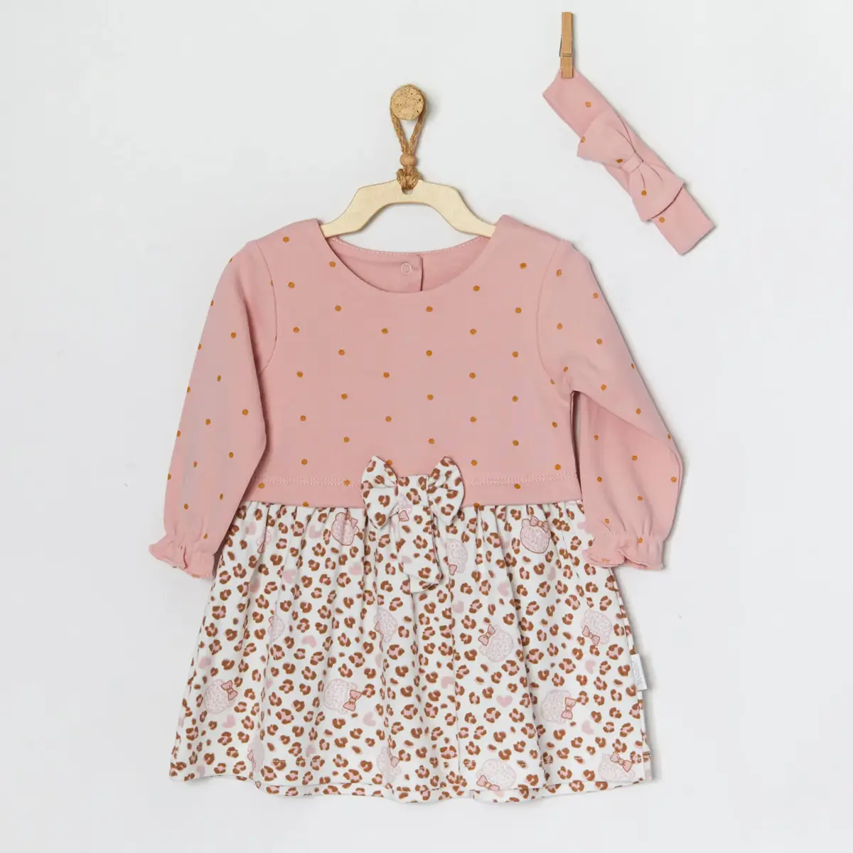 Andy Wawa Elbise Bant Takım Cute Leopard Pembe