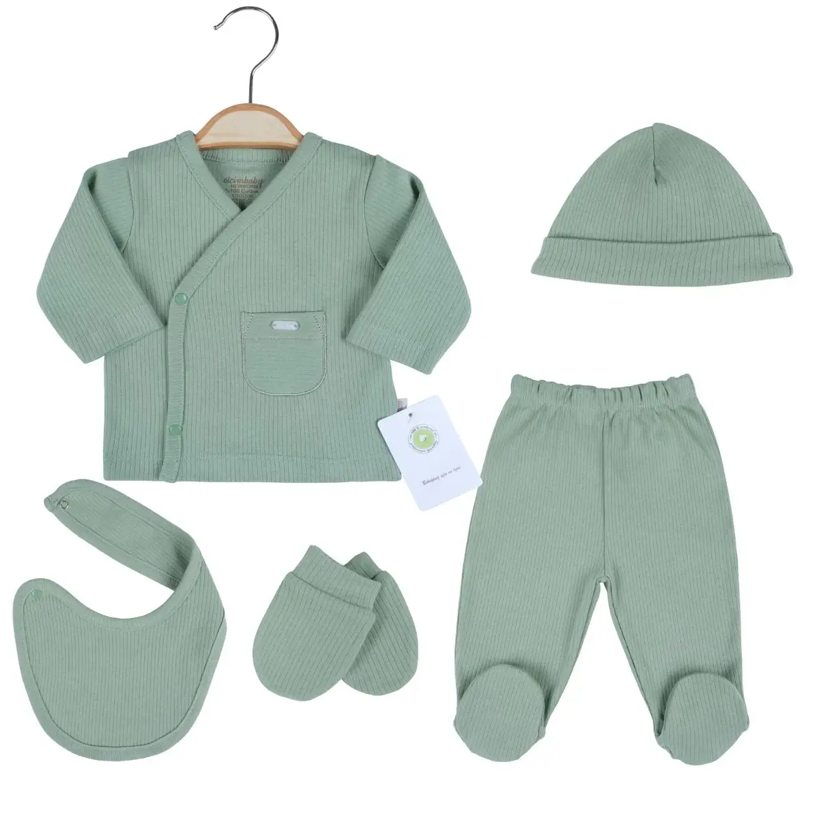 Ciccim Baby Hastane Çıkışı 5li Cepli Yonca Yeşili