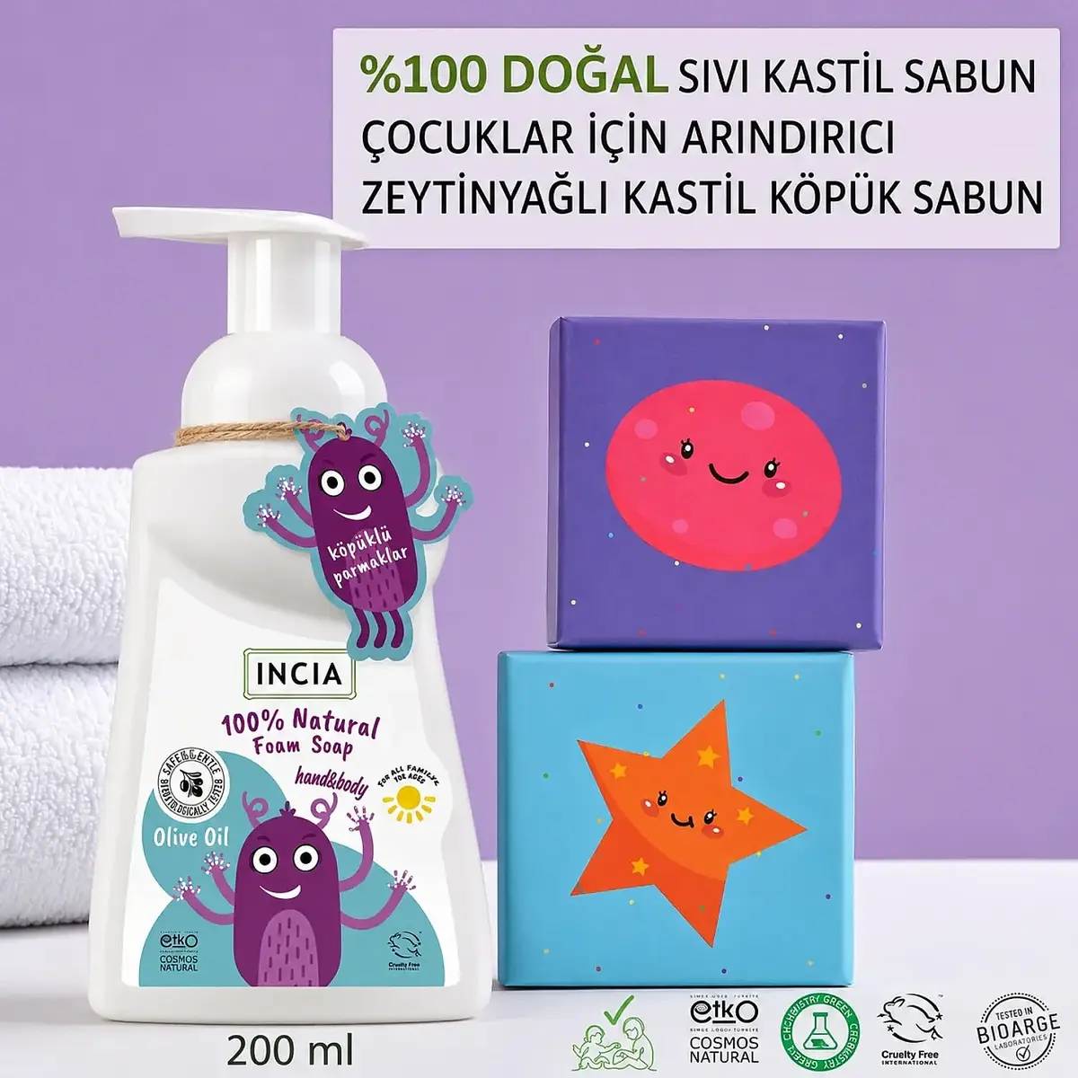 Incia Kids Zeytinyağlı Köpük Sabun 200 ml