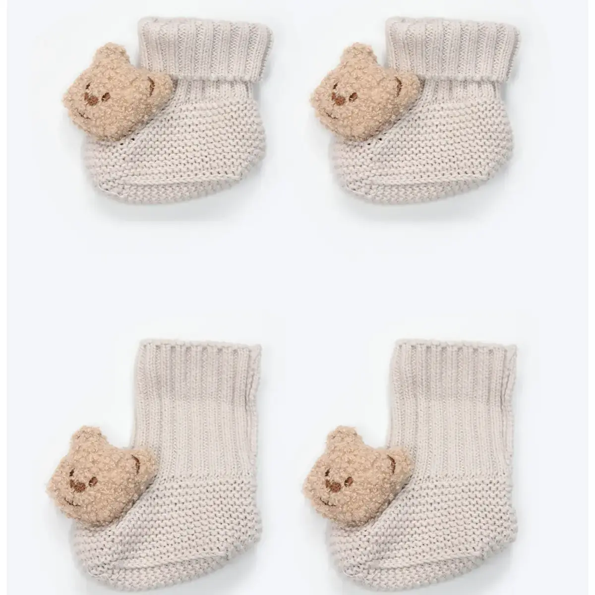 Bistyle Patik Triko Seperatörlü Aksesuarlı Bej