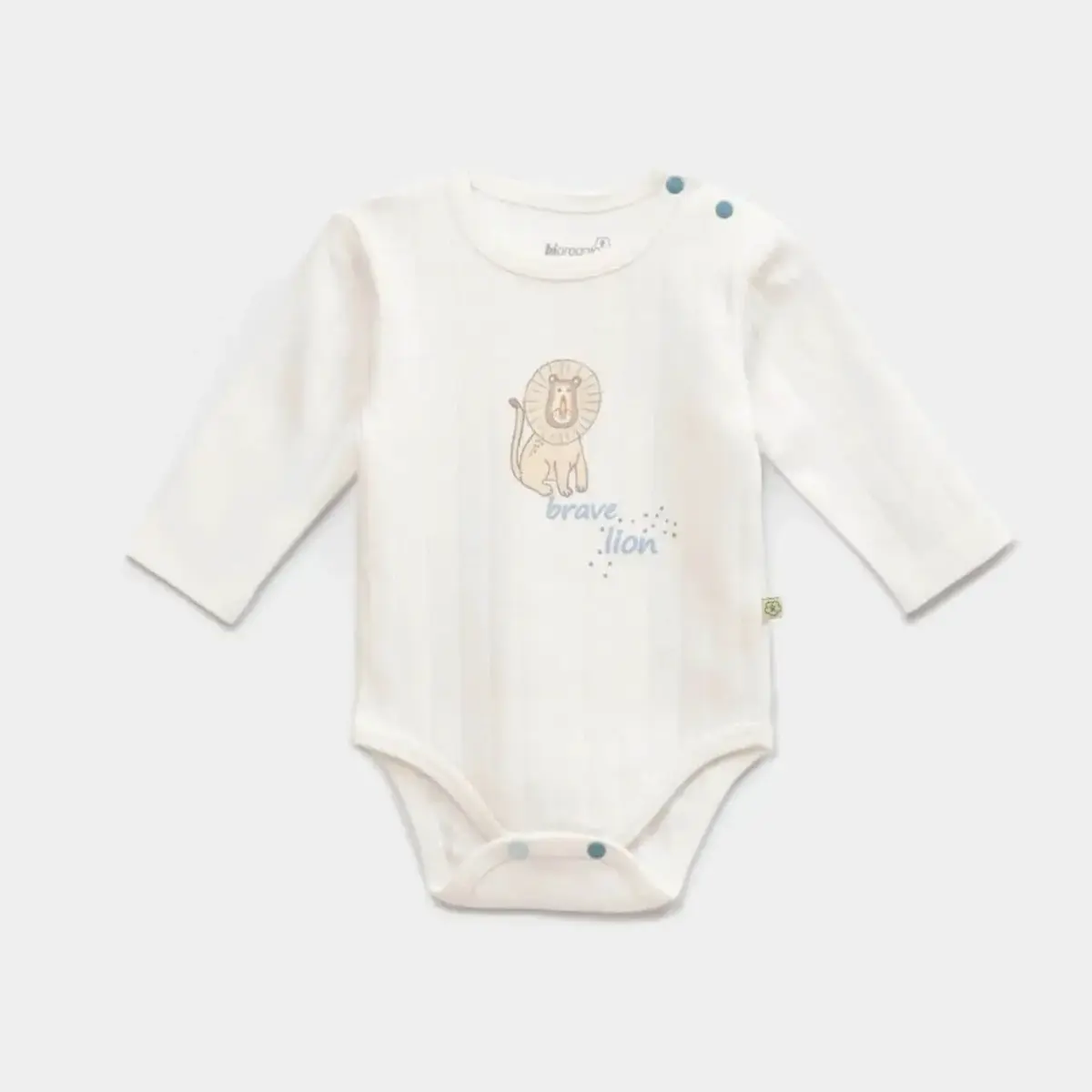 Bibaby Organik Body Brave Lion Ekru - Turkuaz