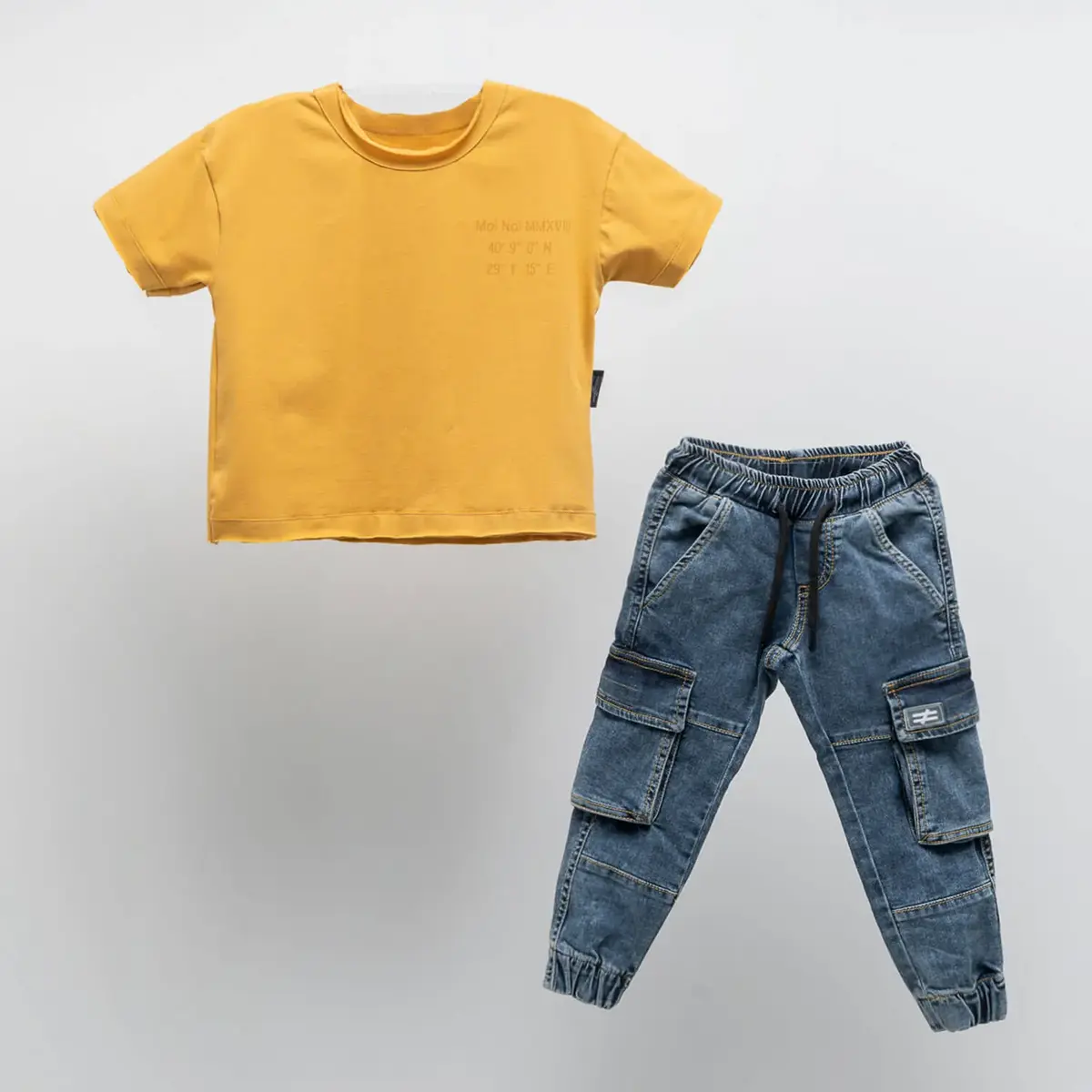 Moi Noi 2li Takım Pantolon Kot Hardal Moi Noi 2li Takım Pantolon Kot Hardal