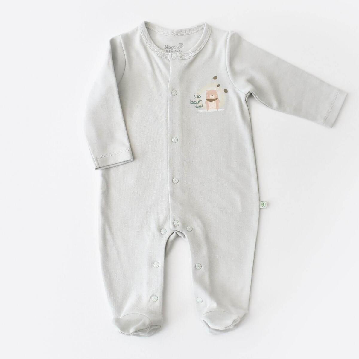 Bibaby Organik Tulum Takımı Tüllü Hug Me Bear Kar Melanj