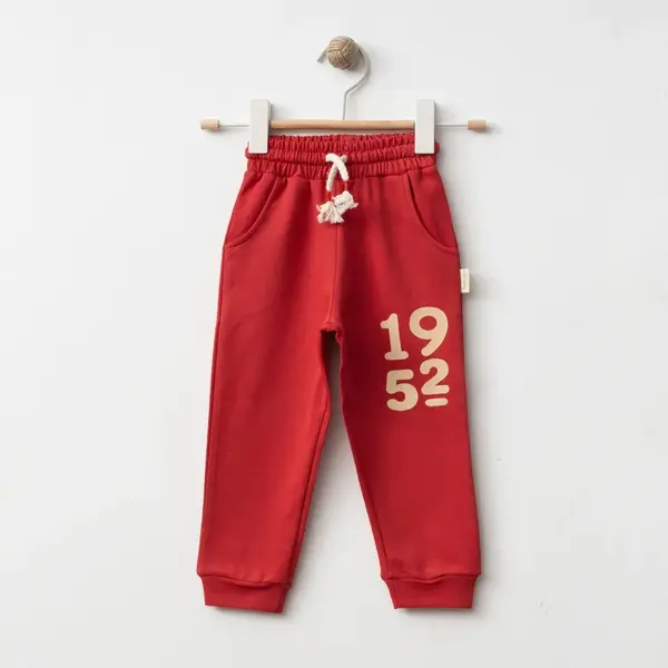 Bebolly Eşofman Altı 1952 Baskılı Kırmızı