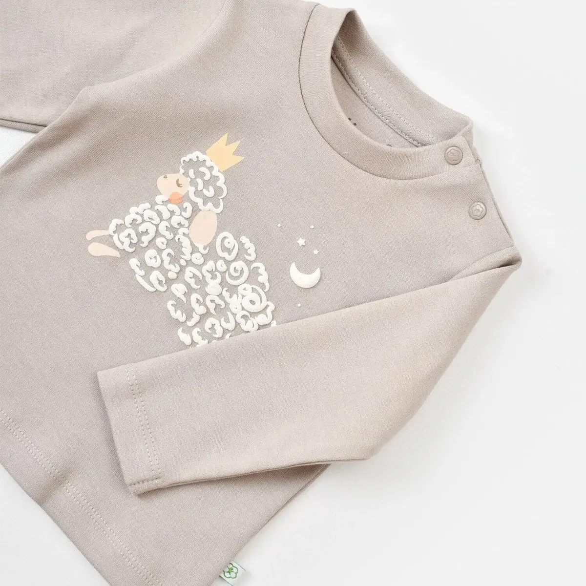 Bibaby Organik Sweatshirt Curly Sheep Bej