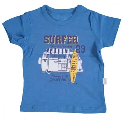 Bibaby T-Shirt Bimboo Surfer Mavi