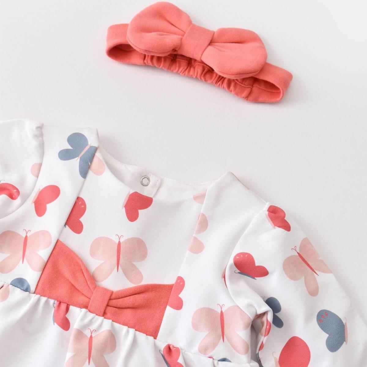 Bibaby Organik Elbise Wild Flowers Coral