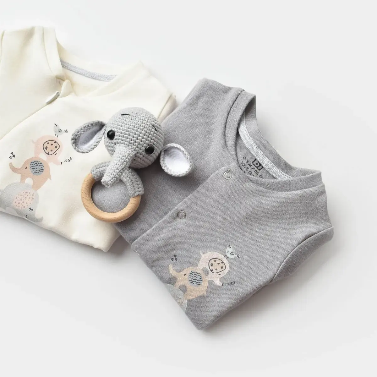 Bibaby Tulum Fermuarlı Elephant In Live Gri