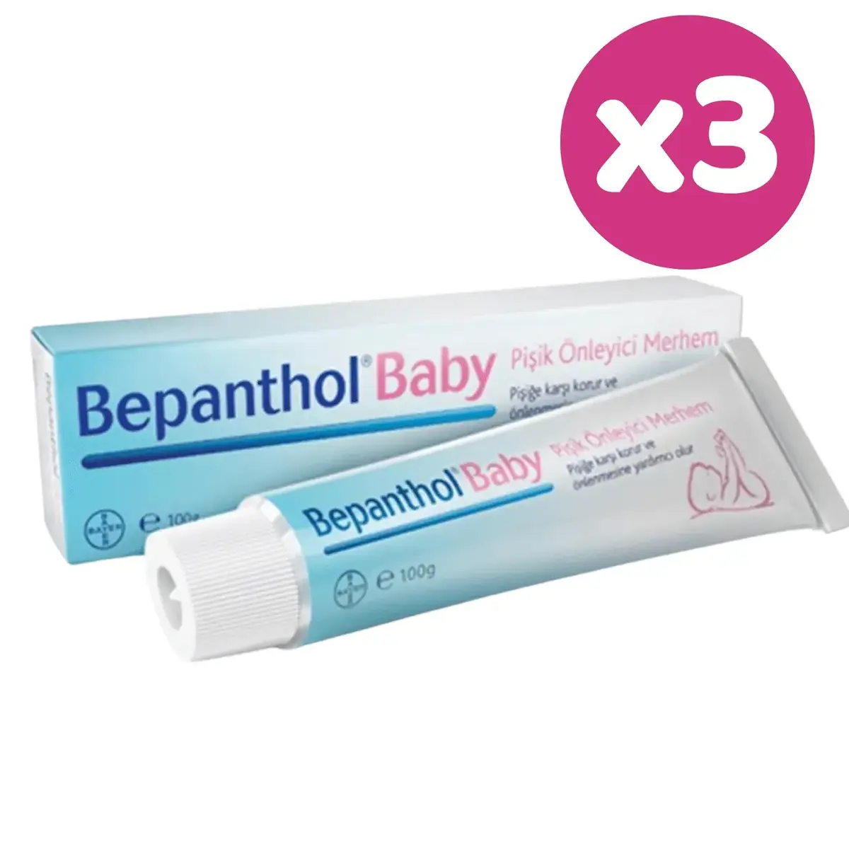Bepanthol Baby Pişik Önlemeye Yardımcı Merhem 100 gr x 3 Adet