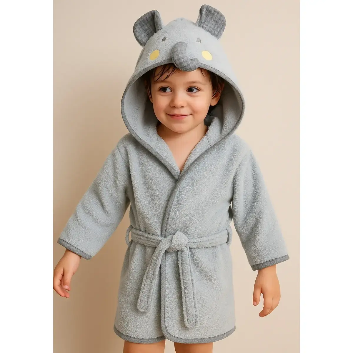 Angeltouch Bebek Bornozu Figürlü Gri
