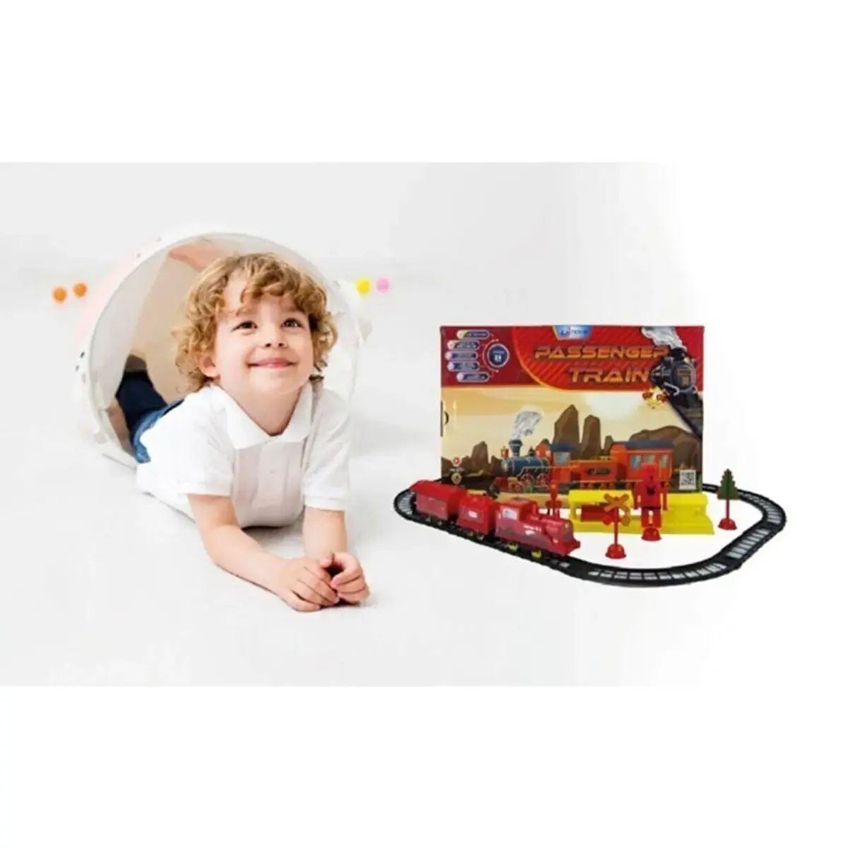 İstasyonlu Tren Kırmızı